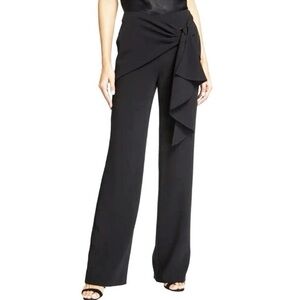 NWT Cinq A Sept Drape Dress Pants Womens 2 Black Dressy Formal Cocktail Party